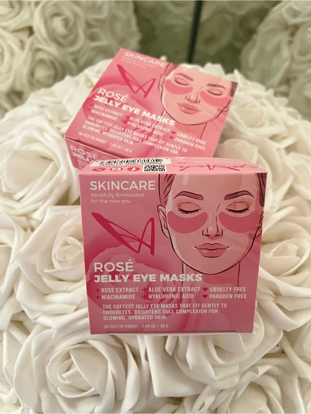 Rosé Jelly Eye Masks - Hydrating hyaluronic acid Under-Eye Patches